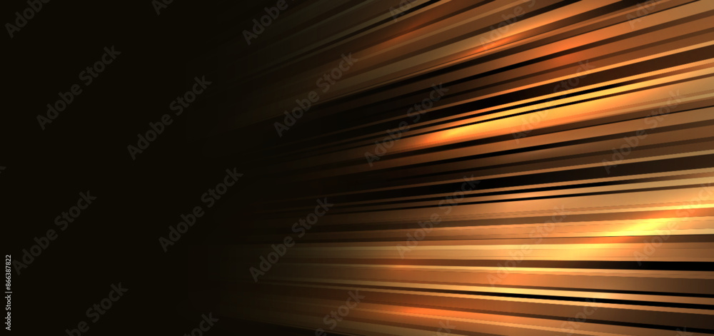 Poster abstract background diagonal speed motion light gold stripe lines.