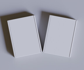 Cardboard box white color 3D render illustration 