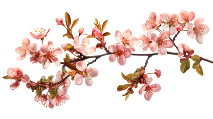 Naklejka premium Blossom floral side border PNG vintage collage art, grange effect isolated on a transparent background