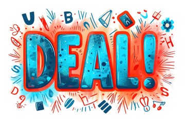 Fototapeta premium Minimalist Vector Symbol: 'DEAL!' in Contemporary Design