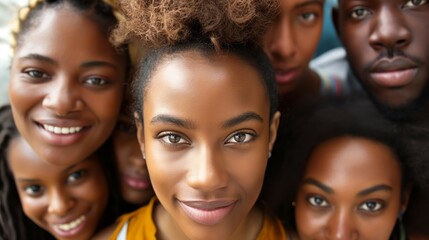 Obraz premium group of diverse black friends smiling together