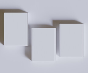 Cardboard box white color 3D render illustration 