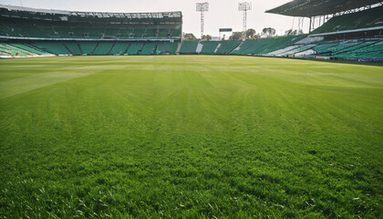 Vue panoramique d'un stade de football vide