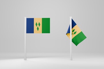 Saint Vincent and the Grenadines Flag 3d Illustration Stock Image	