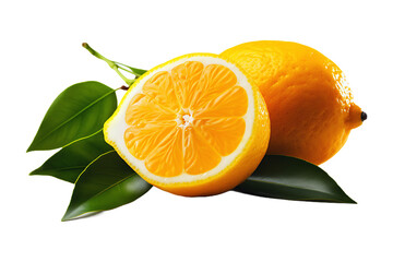 Yellow Sweet lemon on transparent background 