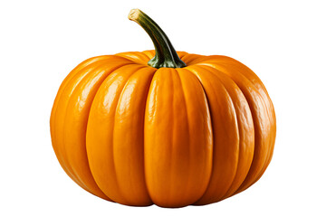 Yellow Ripe halloween pumpkin on transparent background 