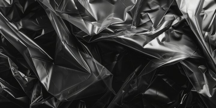 Plastic black wrap overlay bag effect background texture transparent wrinkle pack wrapper film