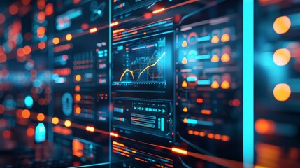 Obraz premium Futuristic Interface with Data Visualization and Graph
