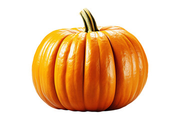 Yellow Ripe halloween pumpkin on transparent background 