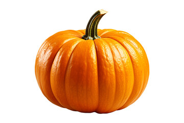 Yellow Ripe halloween pumpkin on transparent background 