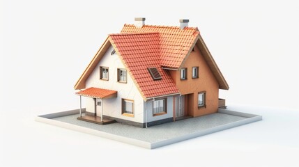 sometric house 3d on isolate white background, 