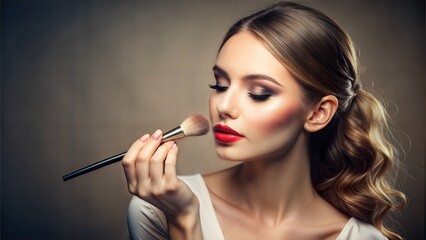 Obraz premium portrait of beautiful young woman with makeup 