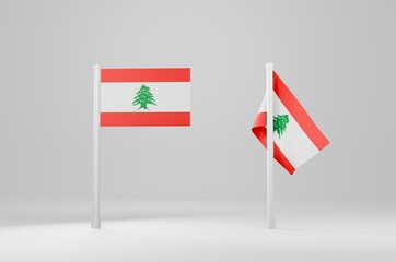Lebanon Flag 3d Illustration Stock Image	