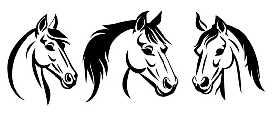 Horse Head Line Art vector