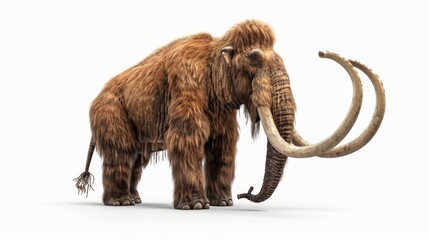 Obraz premium Prehistoric Mammoth Isolated on White.