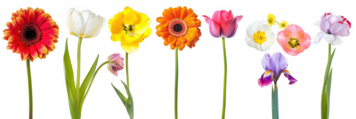 Row of Colorful Flowers