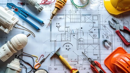 Tools and Blueprint for Electrical Work