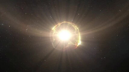Animation depicting an explosion of a Supernova in outer space.