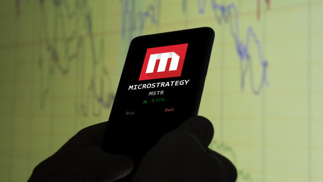 June 28th 2024, investor analyzing MicroStrategy MSTR shares on a stock exchange.