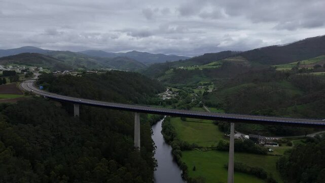 A8 highway northern Spain drone,aerial