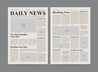 newspaper design and the daily newspaper with text and picture placeholder