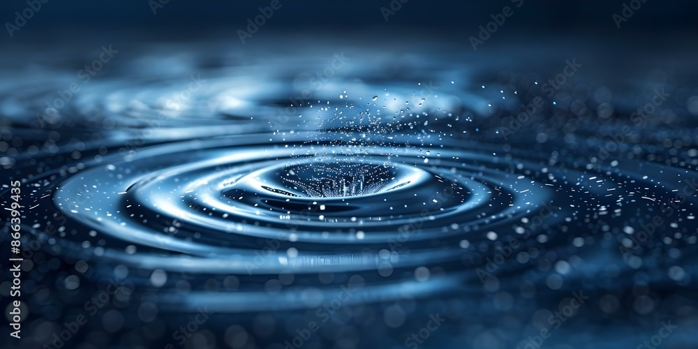 Poster minimalistic illustration of wave packets with concentric rings and localized particles. concept qua