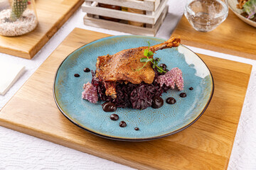 Roasted duck leg confit