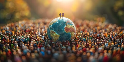 Global population growth influences cultural shifts and societal impacts across nations. Concept Population growth, Cultural shifts, Global impact, Societal changes, Demographic trends