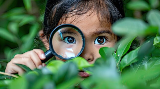 child looking through a glass
