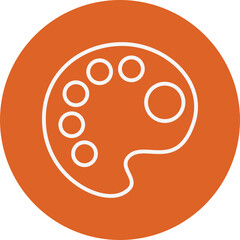 Palette line circle icon