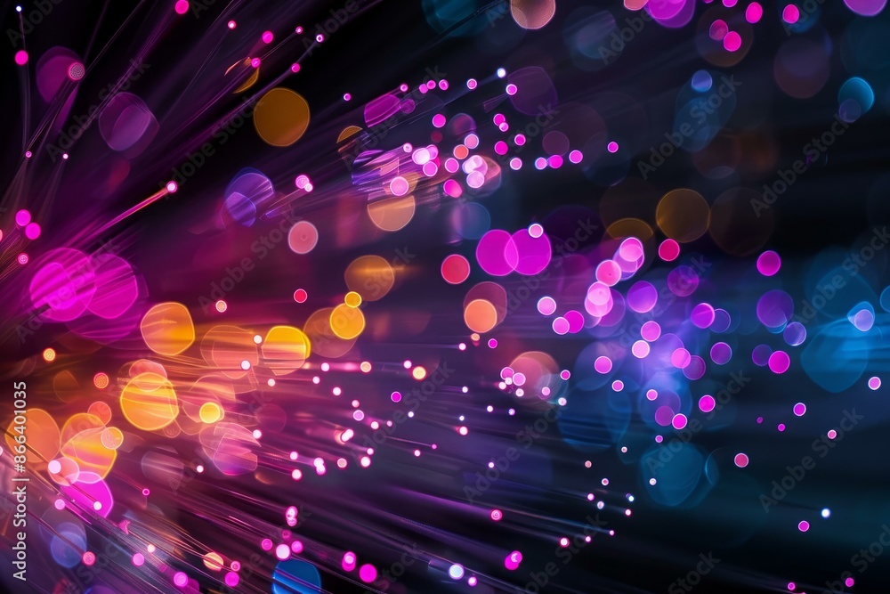 Aufkleber colorful bokeh lights with dynamic motion blur for a festive abstract background