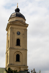 photograph of the bell tower of a Christian church