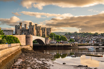 Sunset over the Conwy Estuary and Castle