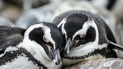 Fototapeta premium Two penguins dreaming 