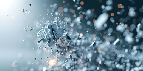 Particle breaks apart creating space for new particles to form. Concept Physics, Particle Collisions, Formation of New Particles, Energy Transformation, Scientific Processes