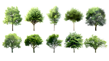 Collection of Trees isolated on transparent background