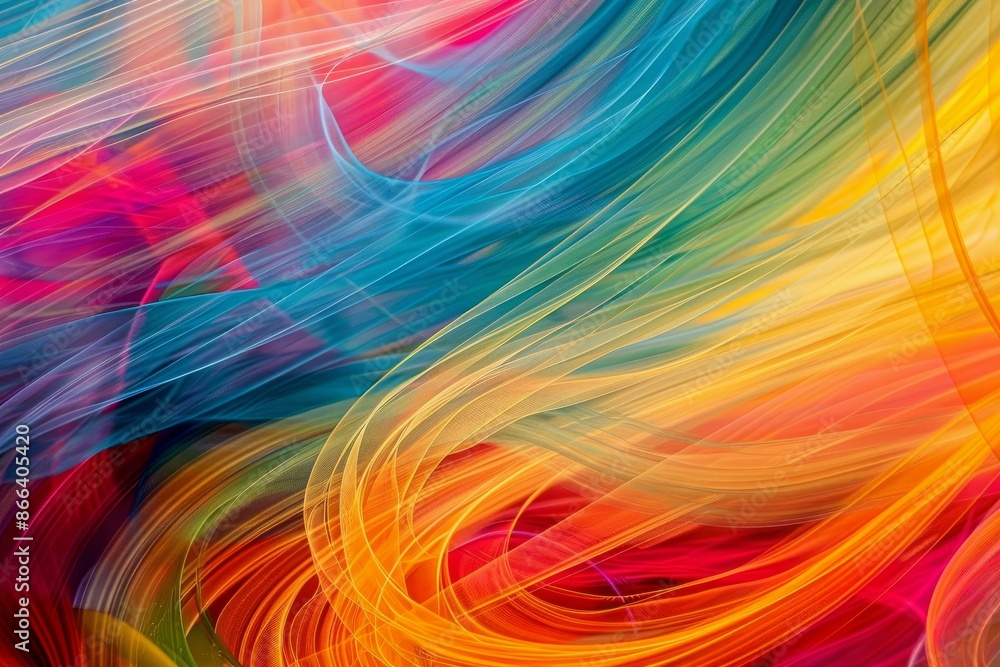 Poster digitally created image depicting a lively blend of swirling colors for a dynamic background