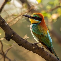 Fototapeta premium Tricolor Bird Watching Tour: Celebrating Indian Independence Day with Environmental Awareness
