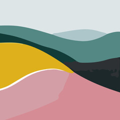 Colorful Abstract Hills Vector illustration
