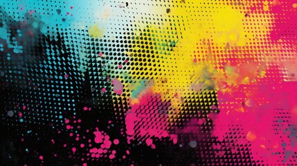 Abstract Artwork with Vibrant Colors and Geometric Patterns