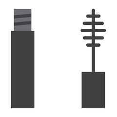 Mascara Application Vector Flat Icon Design