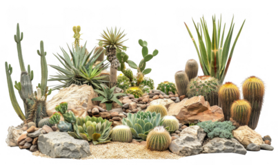 Diverse Desert Garden with Cacti