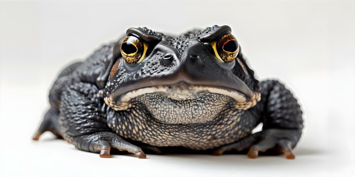 Colorado River Toad with golden eyes isolated on cutout background. Concept Animal Photography, Wildlife Portraits, Macro Shots, Natural Beauty