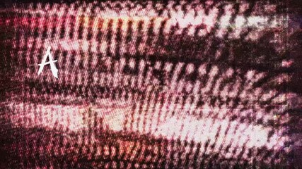 Animated lyric video, trap metal style, chaotic. white noise background