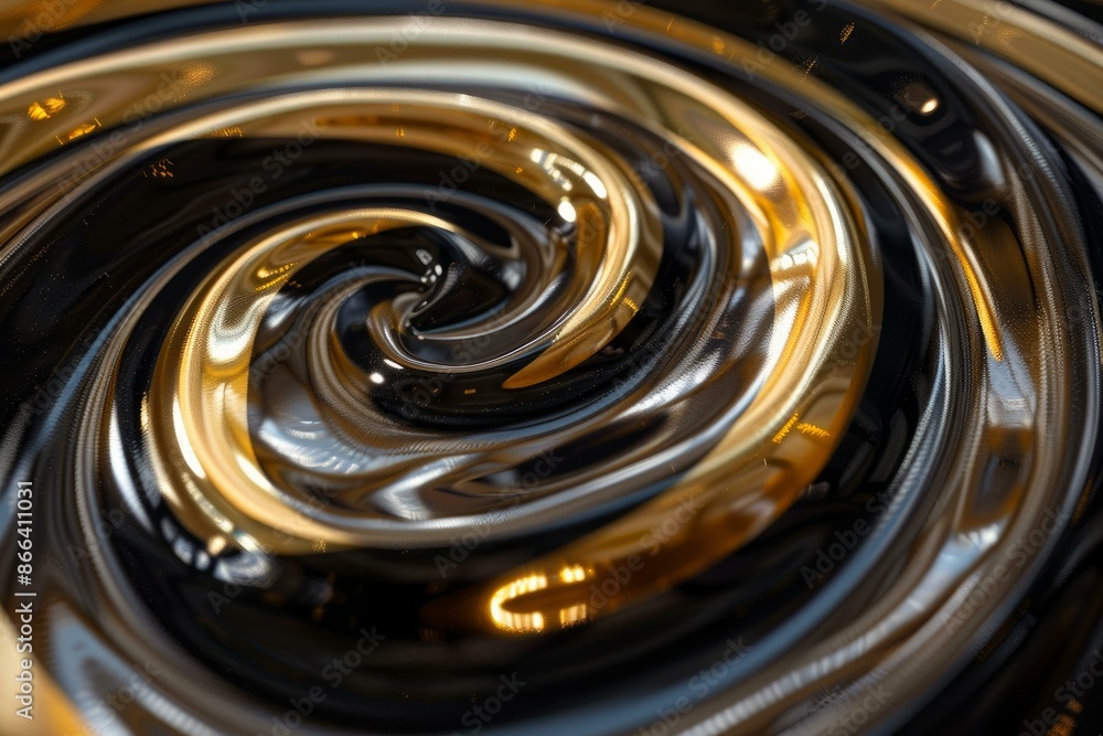 Poster elegant and opulent golden swirl abstract background with vibrant color and sleek metallic texture f