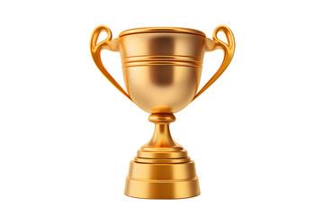 Fototapeta premium Gold trophy cup isolated on transparent background