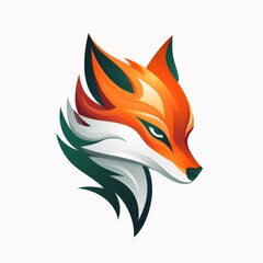 Obraz premium Stylized Fox Head Logo. Fierce and Elegant Wildlife Icon