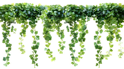 Green leaves hanging vines ivy bush isolated on transparent background
