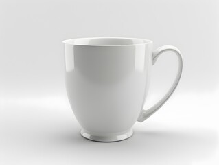 Elegant White Porcelain Mug   Classic Design for Beverage Presentation