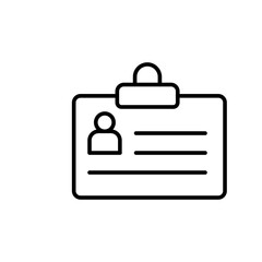 ID card outline icons, minimalist vector illustration ,simple transparent graphic element .Isolated on white background